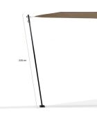 2 Poteaux ajustables pour voile d'ombrage noirs - 23 x3.5 cm