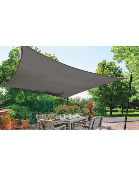 2 Poteaux ajustables pour voile d'ombrage noirs - 23 x3.5 cm