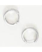 Boucles d'oreilles Créoles Trace Diamant 0.36 ct or blanc