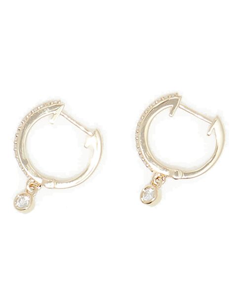 Geelgouden oorringen met diamanten en bedeltjes van 0,1 karaat