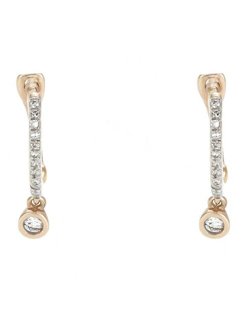 Boucles d'oreilles Créoles Charms Diamant 0.1 ct or jaune
