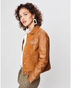Veste en Cuir Bimatieres Dauphine gazelle