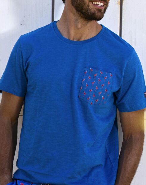 T-Shirt Flamingo bleu