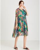 Robe Gabriela vert/multicolore
