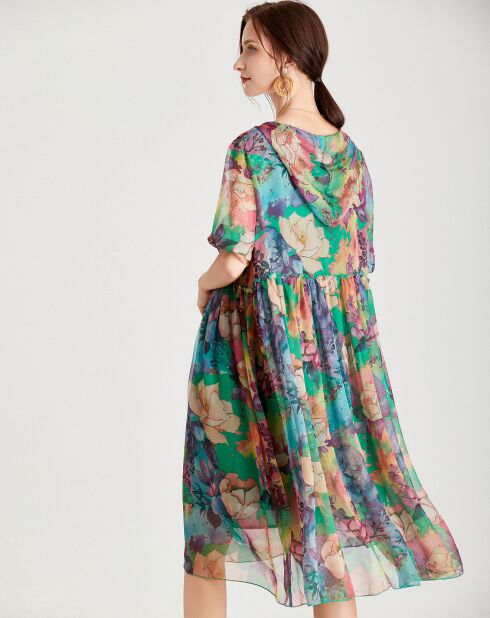 Robe Gabriela vert/multicolore