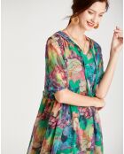 Robe Gabriela vert/multicolore