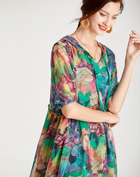 Robe Gabriela vert/multicolore