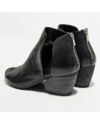 Stivaletti neri in pelle bianca - tacco 6 cm