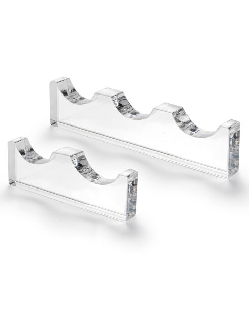 Porte-couvert 2 pièces Bon Ton transparent - 8x2.8 cm