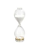 Sablier avec anneau en or Klepsidra doré/transparent/blanc - 5x5x17 cm