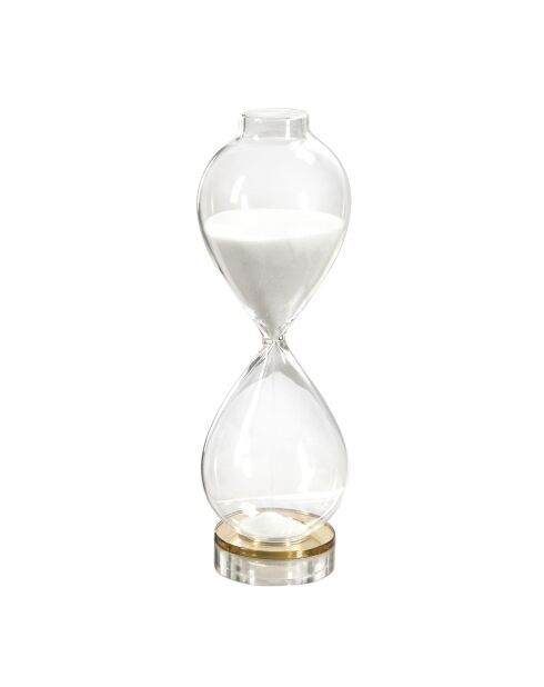 Sablier avec anneau en or Klepsidra doré/transparent/blanc - 5x5x17 cm