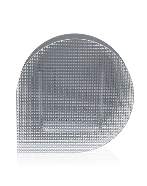 Vase Message transparent/ gris fumé - 16x5x16 cm