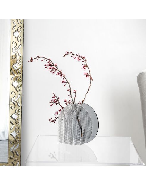 Vase Message transparent/ gris fumé - 16x5x16 cm