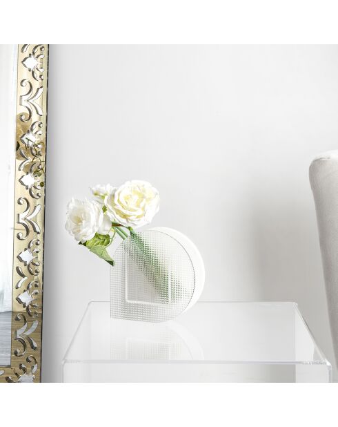 Vase Message blanc - 16x5x16 cm