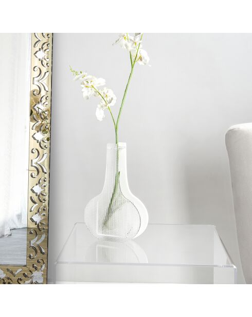 Vase Silhouette transparent/blanc - 16.5x5x25 cm