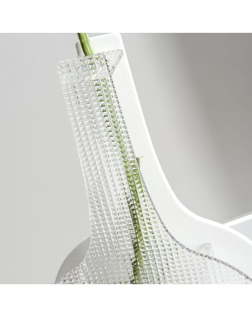 Vase Silhouette transparent/blanc - 16.5x5x25 cm