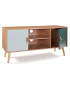 Meuble TV Aria bois/vert - 113x39.5x53.5 cm