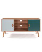 Meuble TV Aria bois/vert - 113x39.5x53.5 cm