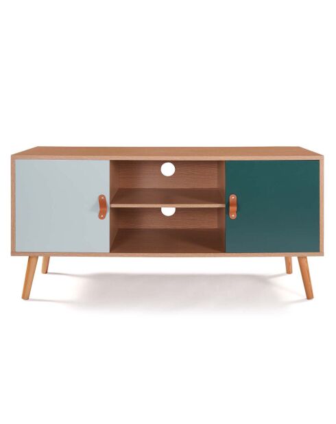 Aria Holz/grüner TV-Ständer - 113x39,5x53,5 cm
