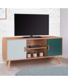 Meuble TV Aria bois/vert - 113x39.5x53.5 cm