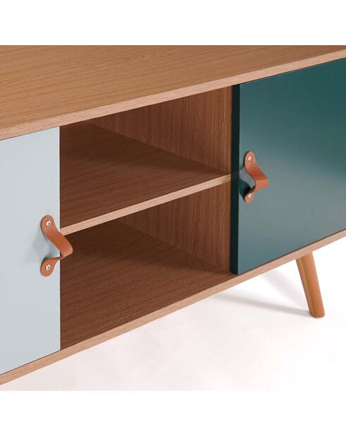 Aria Holz/grüner TV-Ständer - 113x39,5x53,5 cm