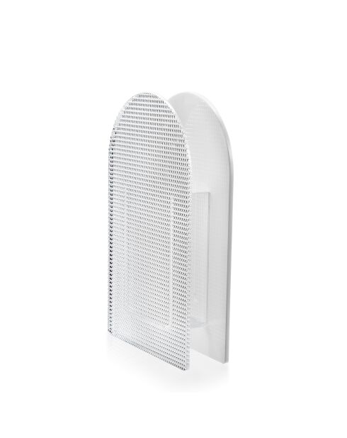 Jarrón Arko transparente/blanco - 14,5x4,5x25 cm