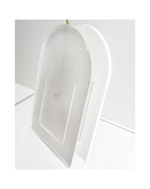 Jarrón Arko transparente/blanco - 14,5x4,5x25 cm