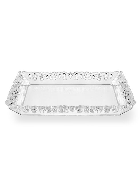 Plateau carré Galatea transparent - 23.5x23.5 cm