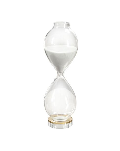 Sablier avec anneau en or Klepsidra doré/transparent/blanc - 7x7x21.5 cm