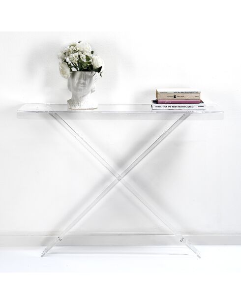 Table console X-factor transparente - 100x30x80 cm
