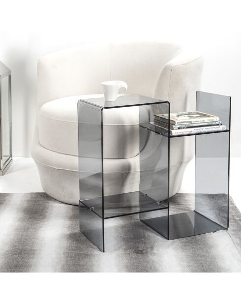 Bout de canapé Viceversa transparent/gris fumé - 49x20x50 cm