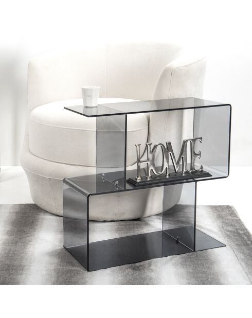 Bout de canapé Viceversa transparent/gris fumé - 49x20x50 cm