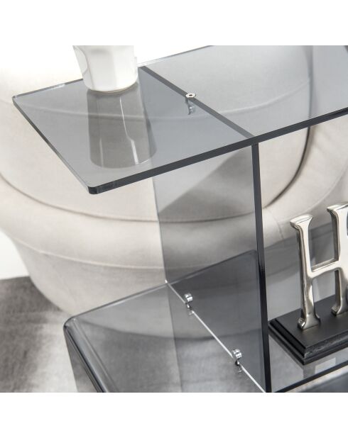 Bout de canapé Viceversa transparent/gris fumé - 49x20x50 cm