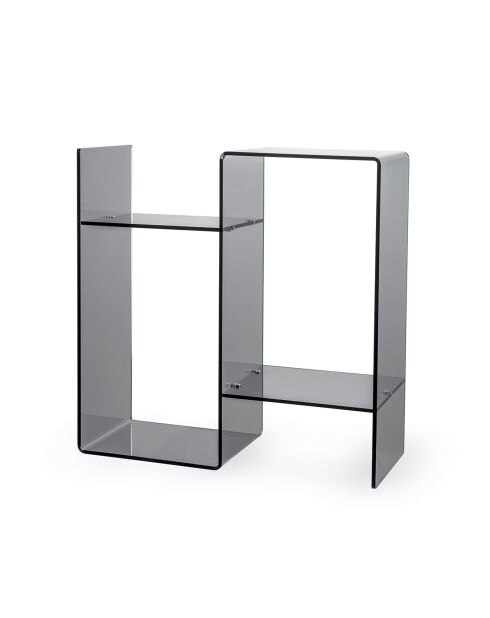 Bout de canapé Viceversa transparent/gris fumé - 49x20x50 cm