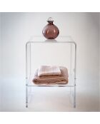 Table basse/chevet Atina transparente - 32x29x45 cm