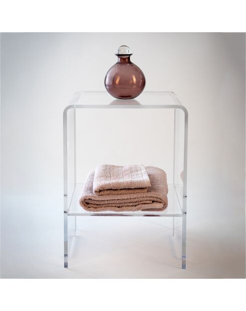 Mesita de mesa/mesita de noche transparente Atina - 32x29x45 cm