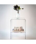 Table basse/chevet Atina transparente - 32x29x45 cm