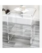 Table basse/chevet Atina transparente - 32x29x45 cm