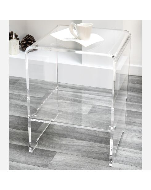 Table basse/chevet Atina transparente - 32x29x45 cm