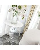 Table basse Arabesque blanche - D.36xH.42 cm