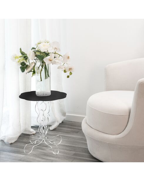 Arabesque schwarzer Couchtisch - D.36xH.42 cm