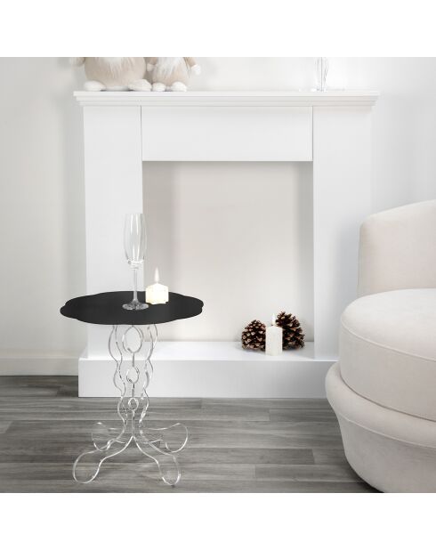 Arabesque schwarzer Couchtisch - D.36xH.42 cm