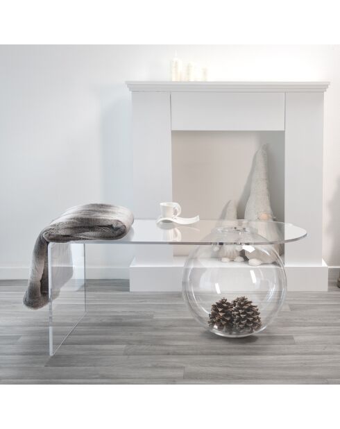 Tavolino sferico trasparente - 90x48x40 cm
