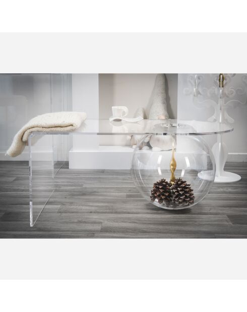 Tavolino sferico trasparente - 90x48x40 cm