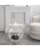 Table basse Sphérique blanc/transparent - D.40xH.45 cm