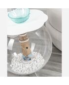 Table basse Sphérique blanc/transparent - D.40xH.45 cm