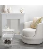 Table basse Sphérique blanc/transparent - D.40xH.45 cm
