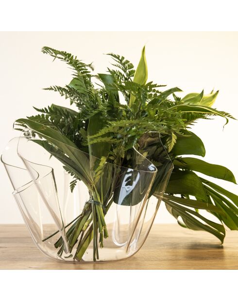 Vase multifonction Drapé transparent - D.45xH.29 cm