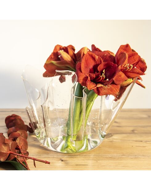Vase multifonction Drapé transparent - D.45xH.29 cm