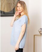 Top 100% Lin Acacia bleu ciel
